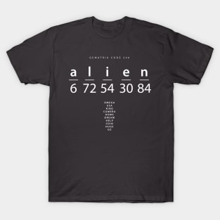 Alien in the English Gematria with code T-Shirt